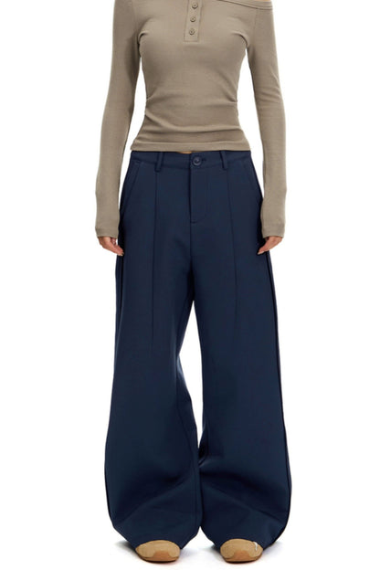 Curved Scimitar Wide-leg Trousers