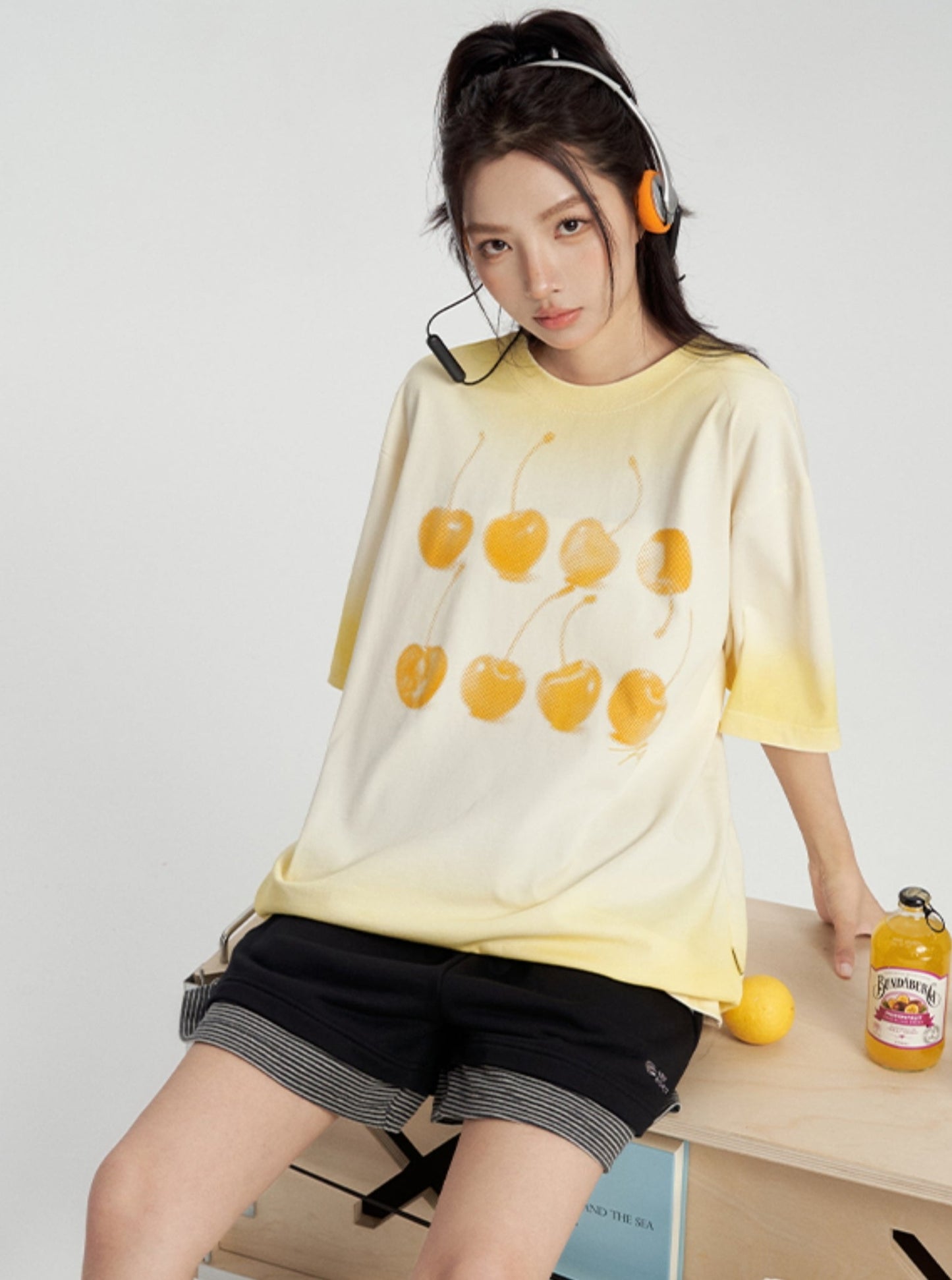 Loose Gradient Cherry T-Shirt