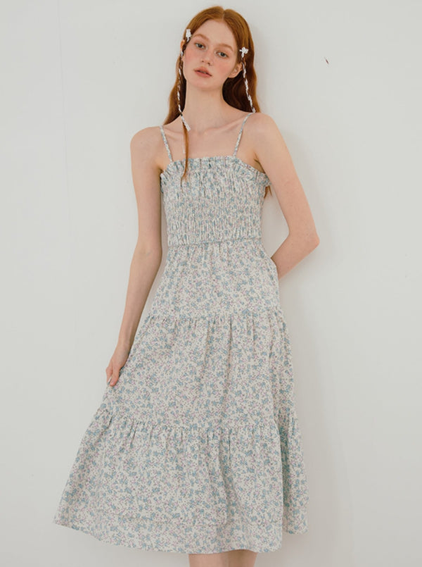 Floral Temperament Bandeau Dress