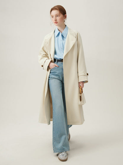 Apricot Midi Trench Coat