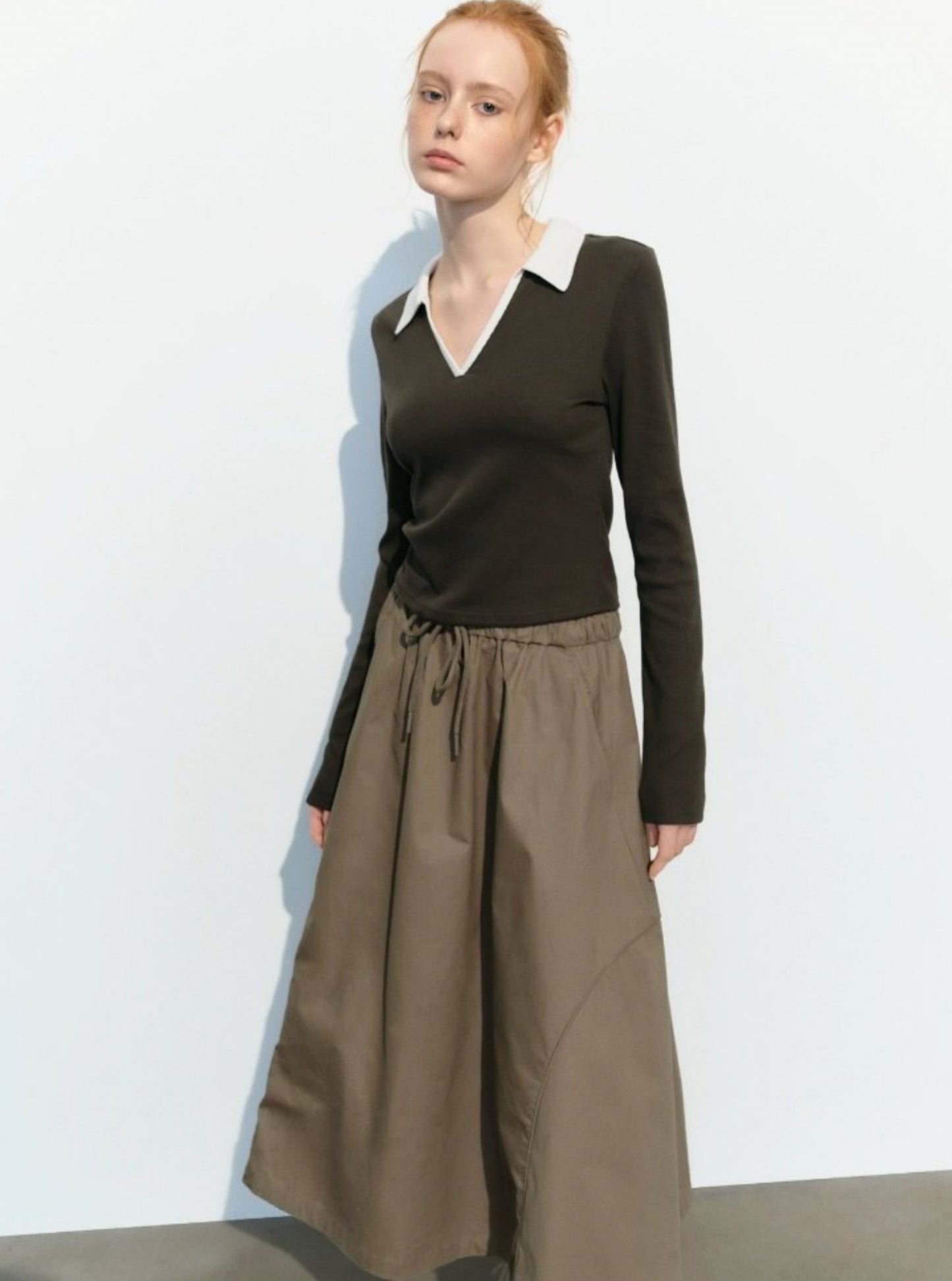 Elasticated Waist Loose Long Skirt