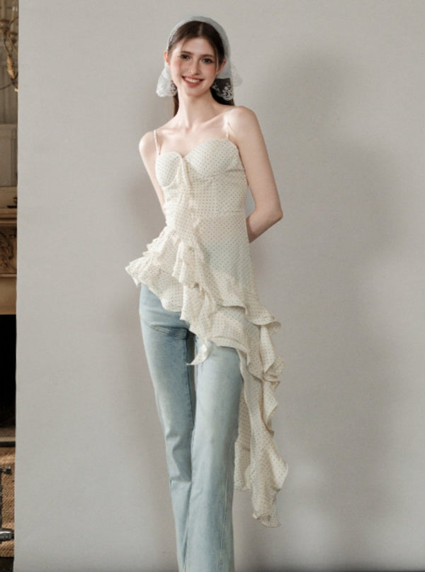 Floral Ruffle Slip Top