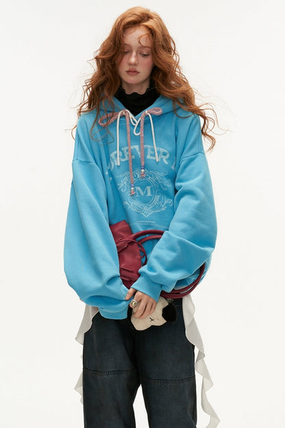 BOW HAT ROPE HOODED SWEATSHIRT