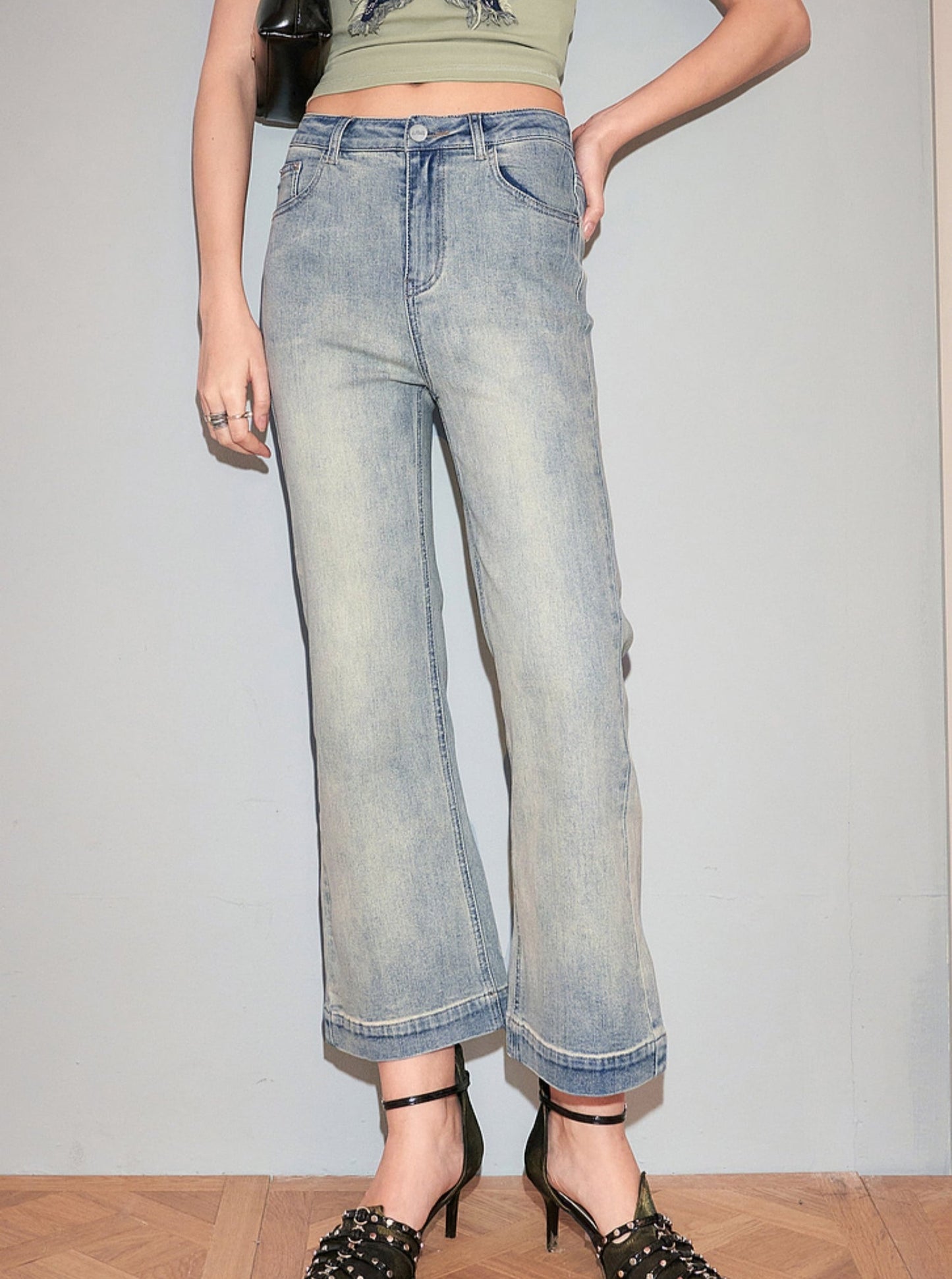 Vintage High-Rise Cropped Jeans-Hose