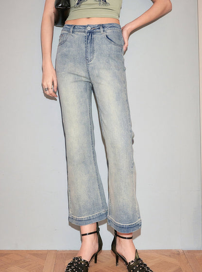 Vintage High-Rise Cropped Jeans Pants