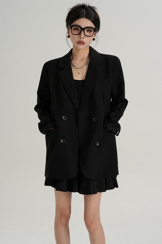 High-End Black Long Sleeve Blazer