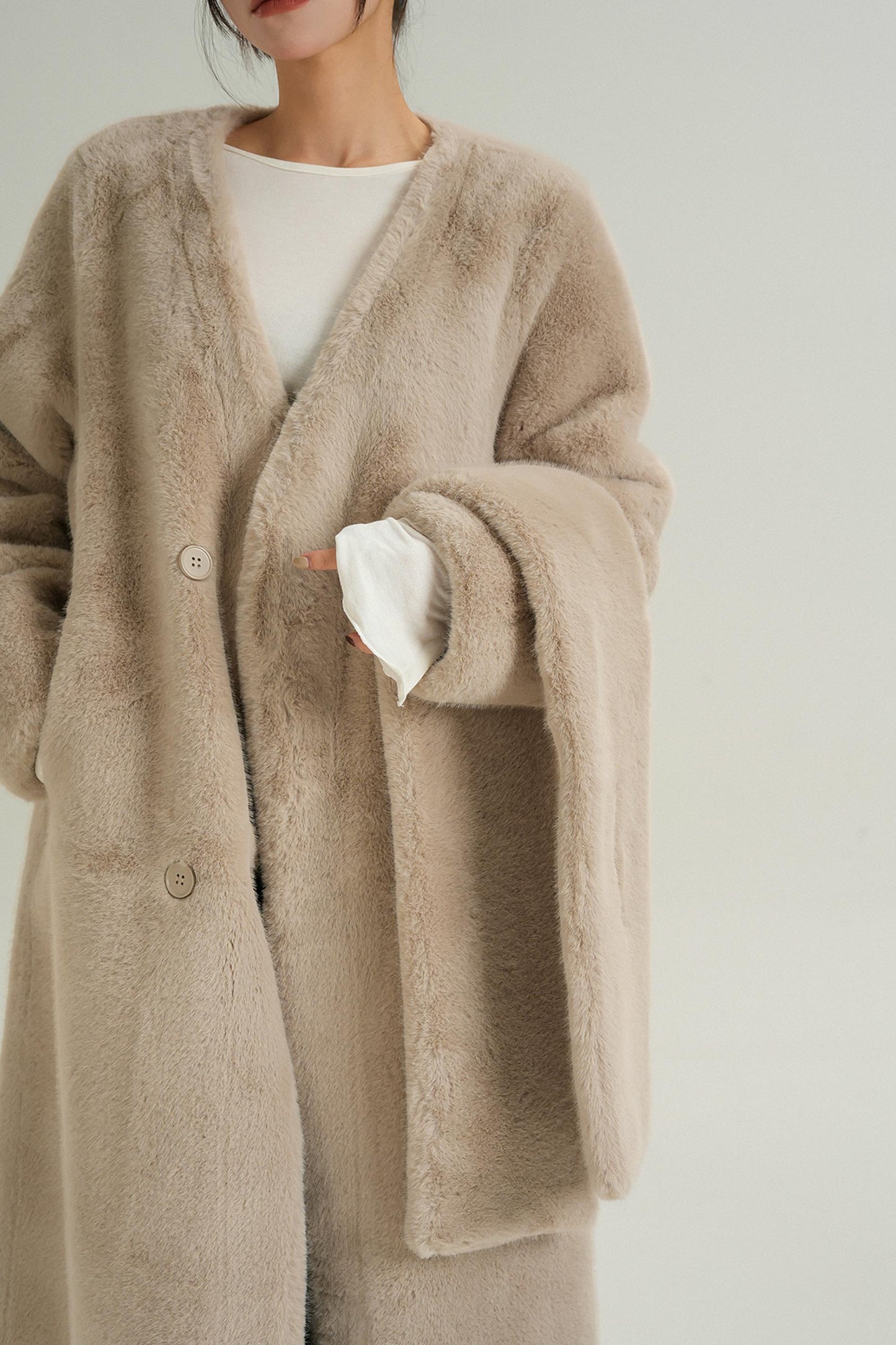 Luxury Fur Mid-Length Coat