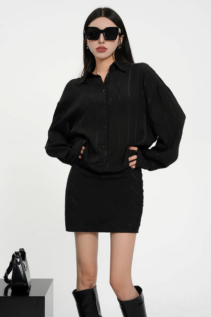 High-end luxury Long-Sleeve Shirt Dress