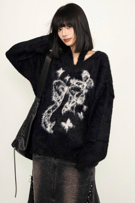 Mohair Frayed Halterneck Knitwear