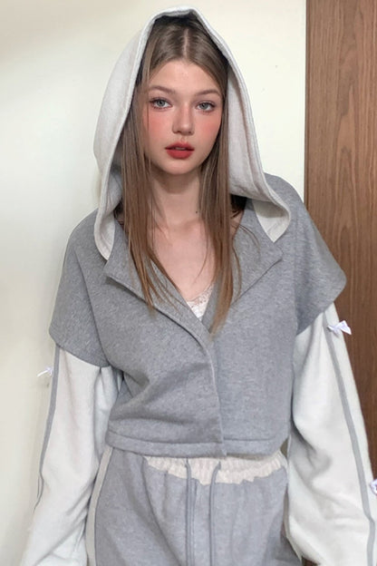 SAKA ICELAND HOODED SWEATSHIRT SKIRT SET-UP