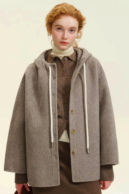 Cropped Tweed Cape Coat