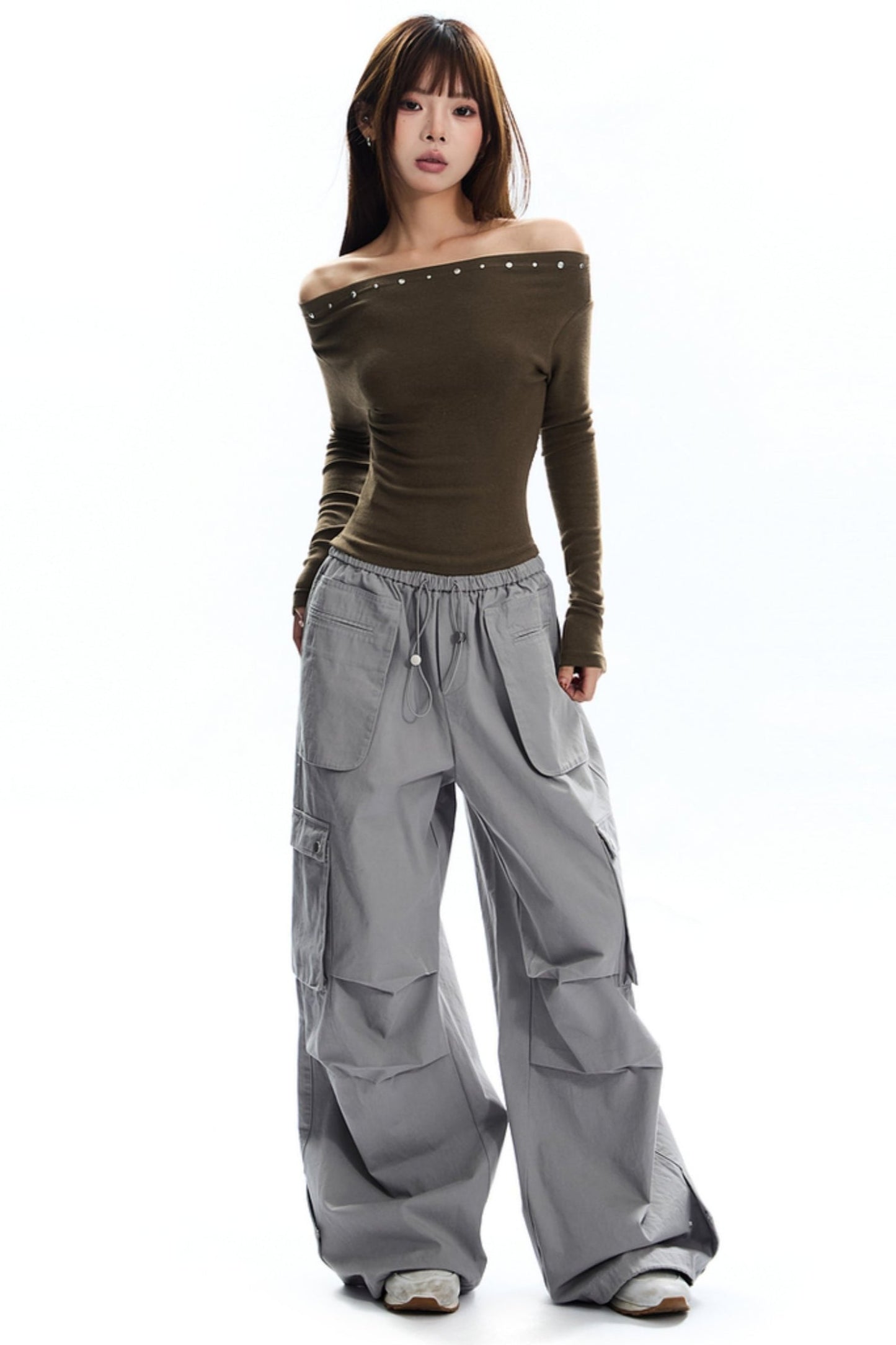 Drawstring Pocket Cargo Pants