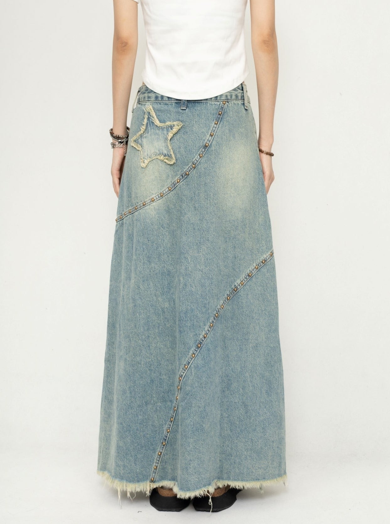 Aged A-Line Midi Skirt