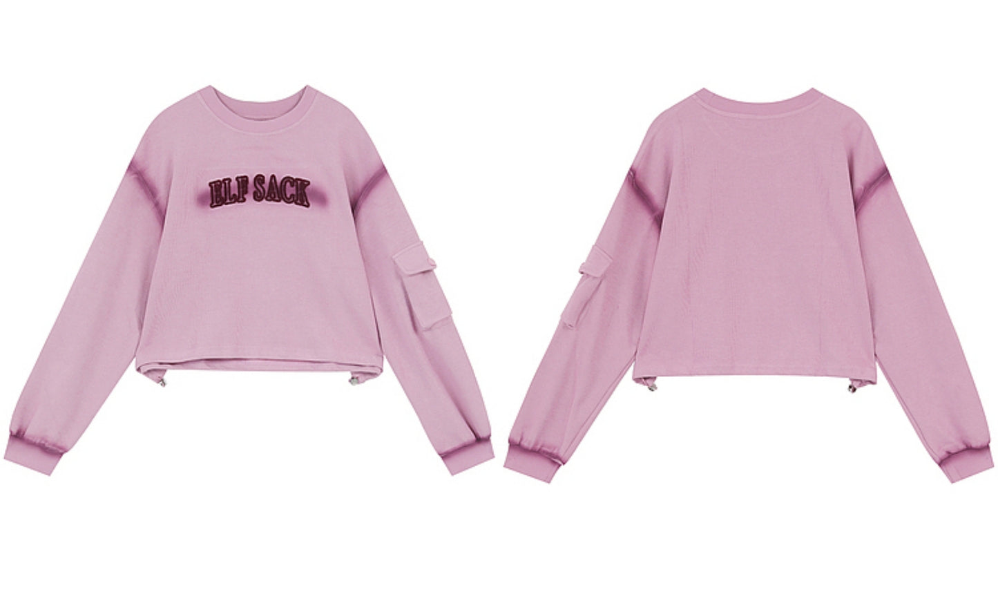 Smudge Pink Cropped Sweatshirt Top