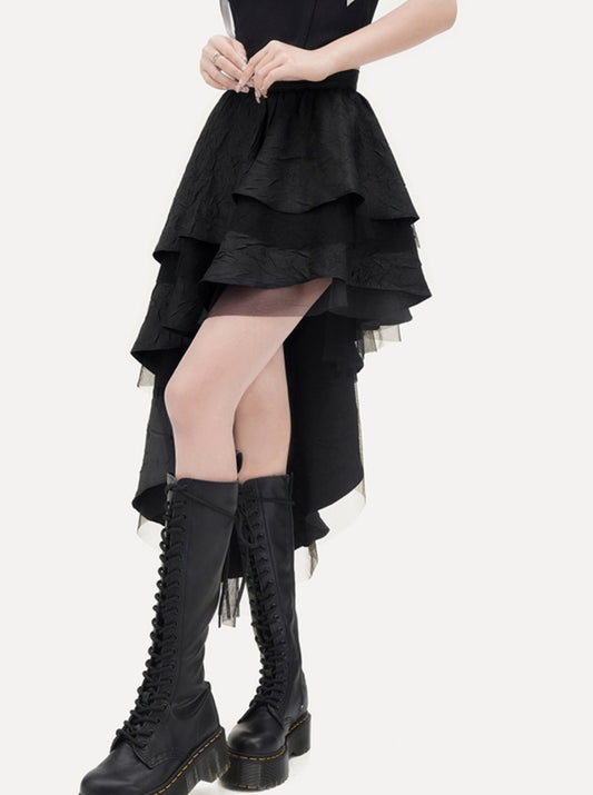 Dark Paper Wrinkle Skirt