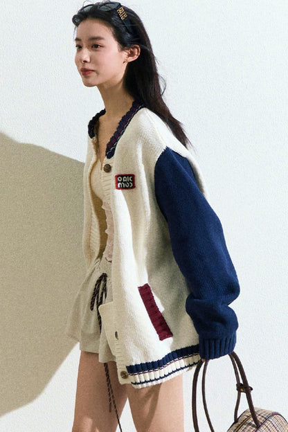 Logo Label Baseball Loose Jacket