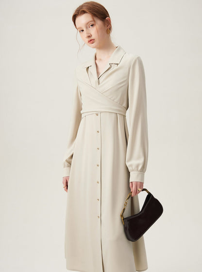 French Temperament Long Sleeve Dress