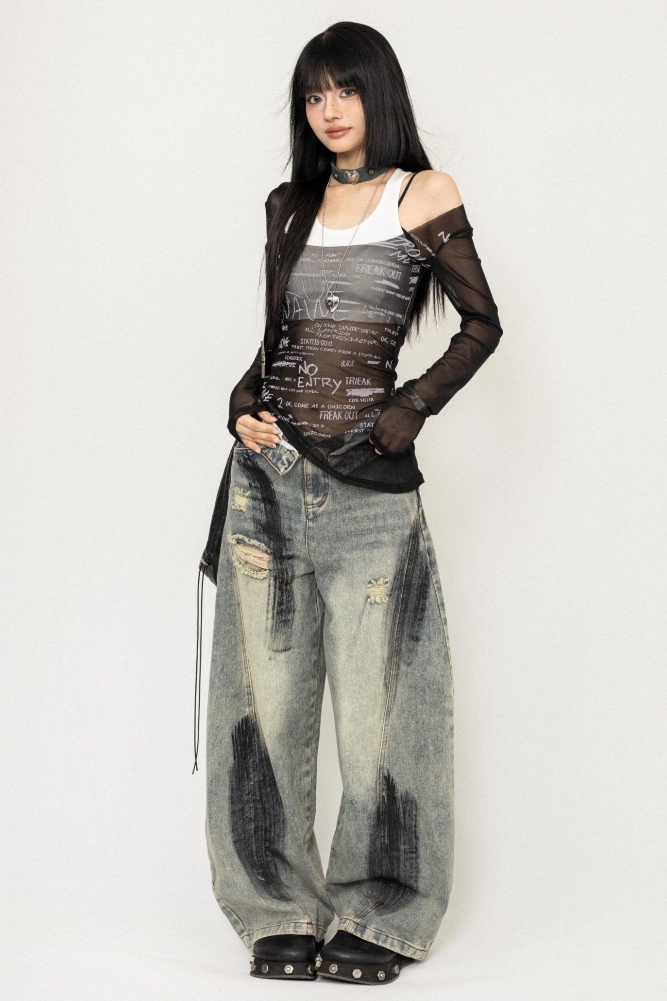 American Retro Loose Wide-Leg Jeans