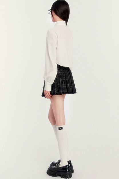 Short Rose Shirt & PLEATED SKIRT SET-UP