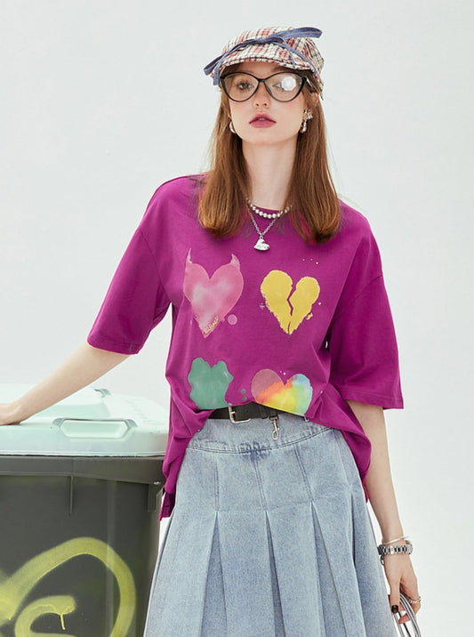 Embroidered Heart Pocket T-Shirt