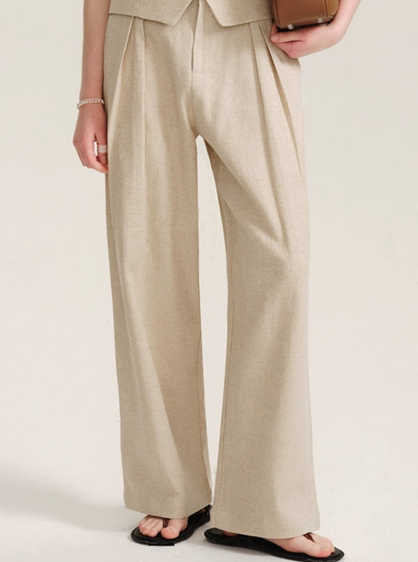 Summer Linen Sleeveless Vest Set-Up