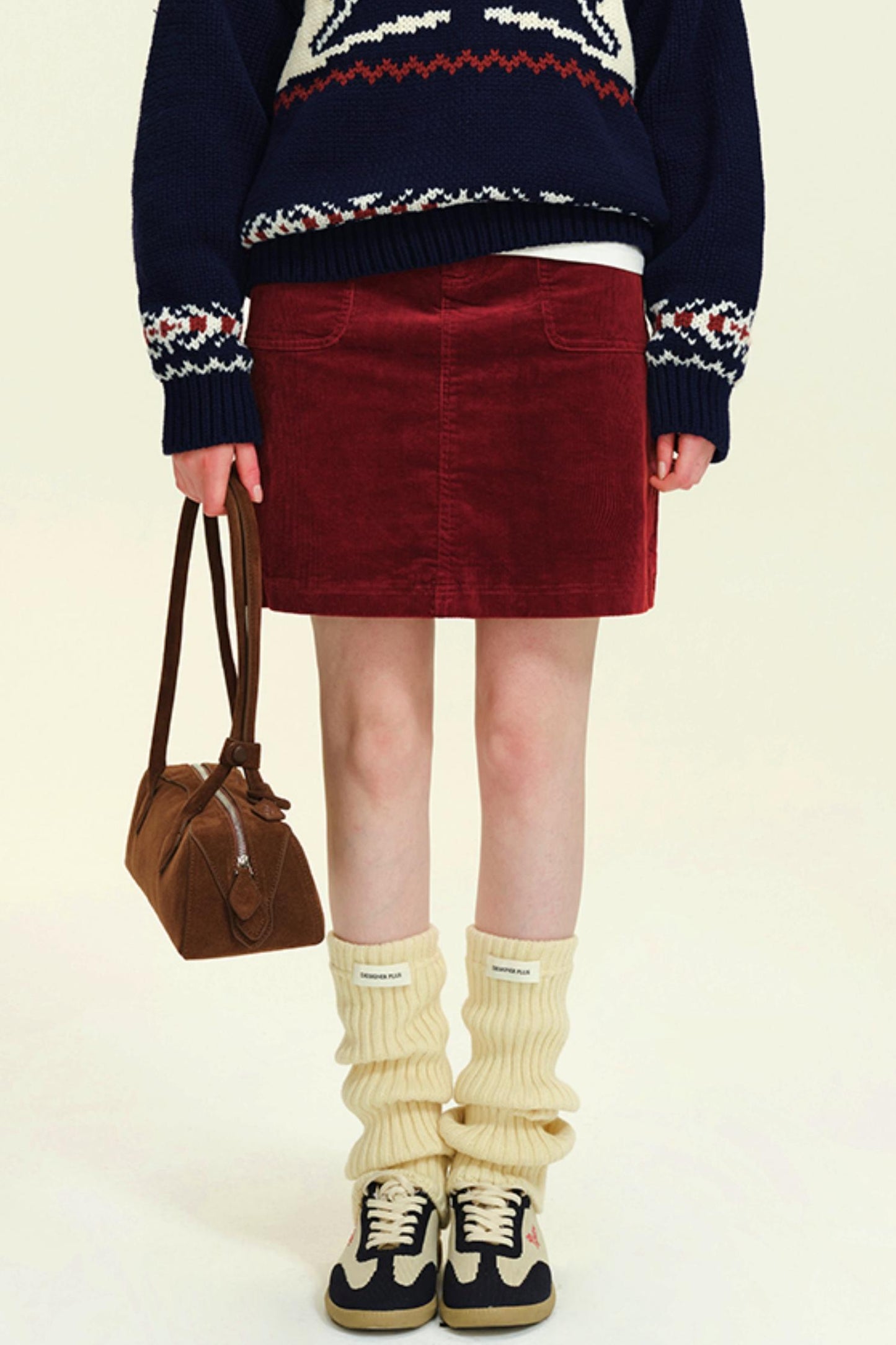 Retro Corduroy Thin-Look Skirt