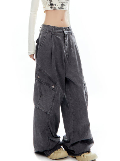 Skinny Versatile Cargo Wide-Leg Pants