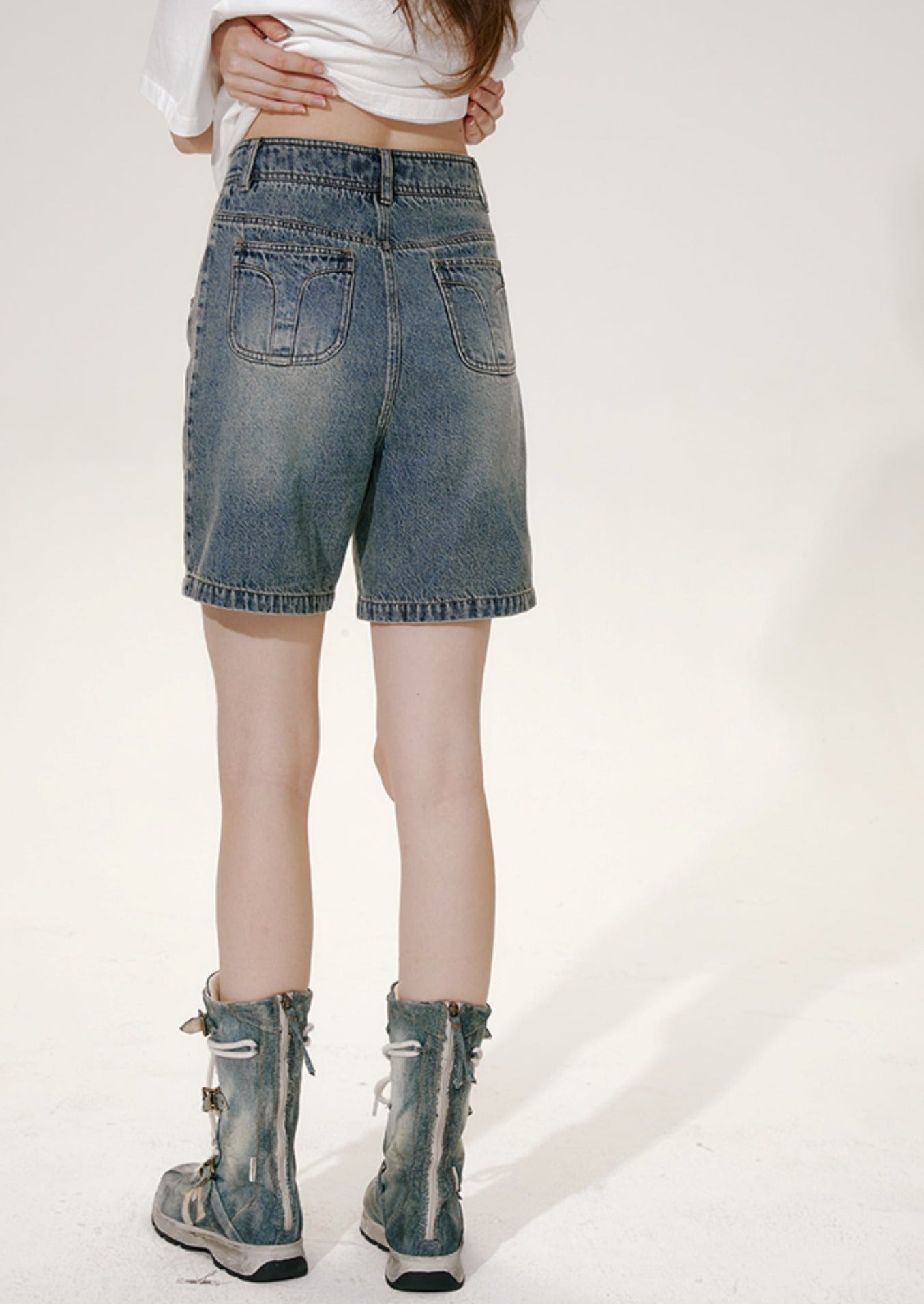 American Retro Loose Denim Short Pants