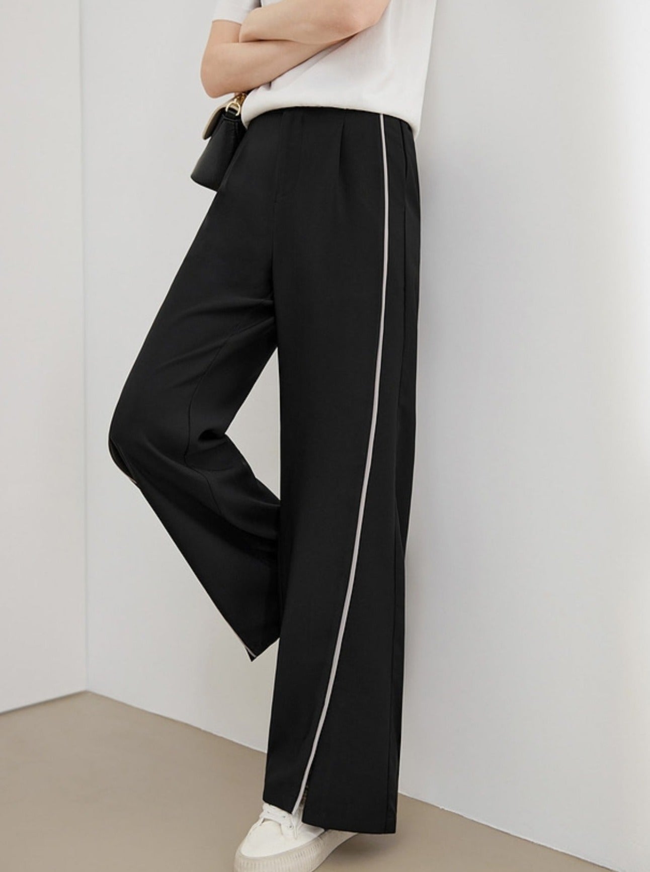 Thin Straight-Leg Pants