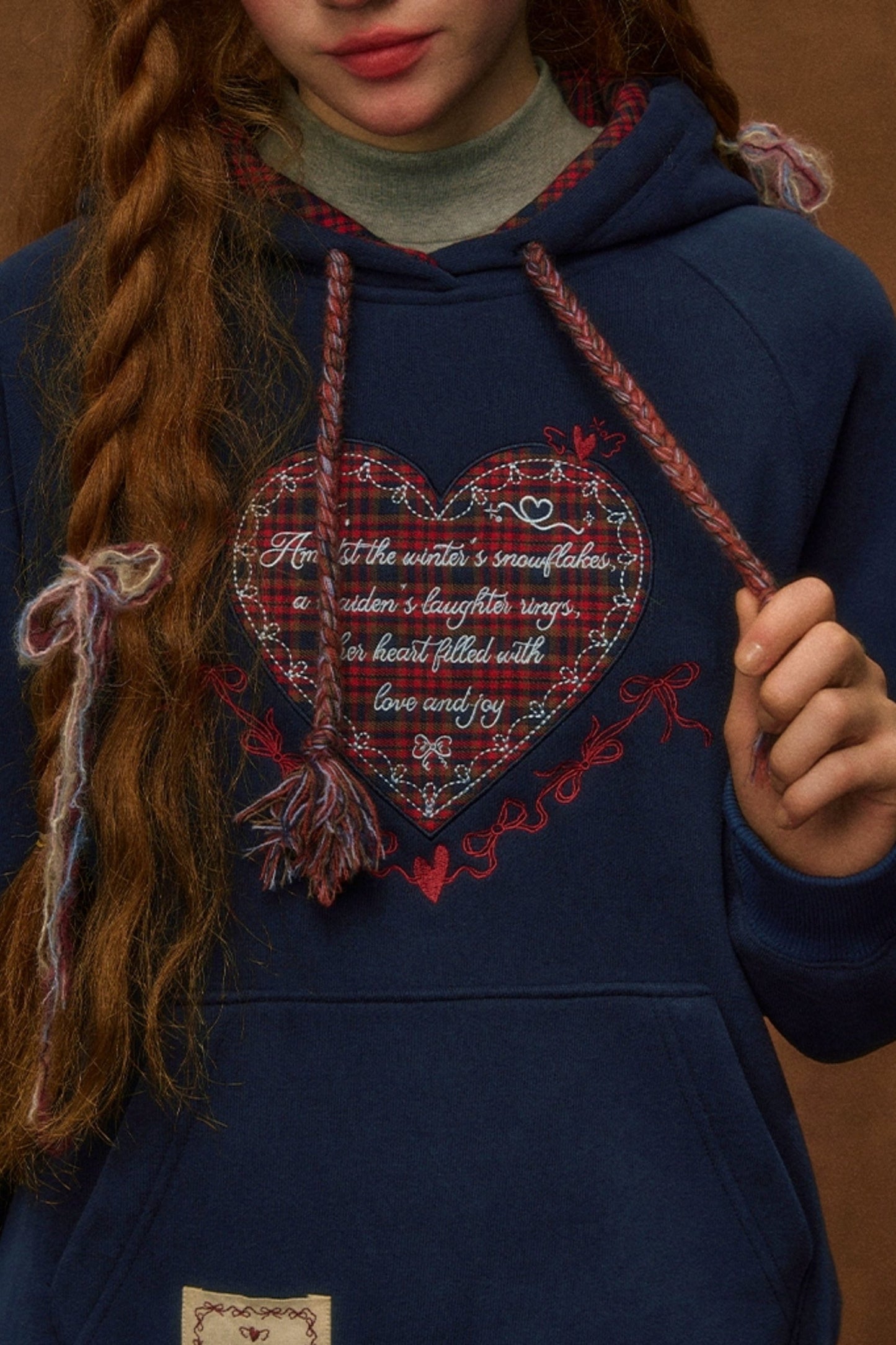 Embroidered Fleece Hooded Sweatshirt