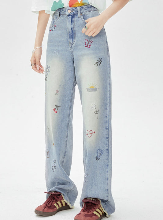 Pocket Light Farbe Hohe Taille Jeans