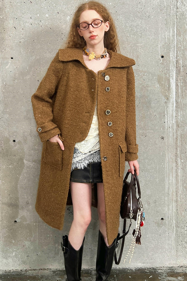 Lässiger Silhouette Wollmantel 