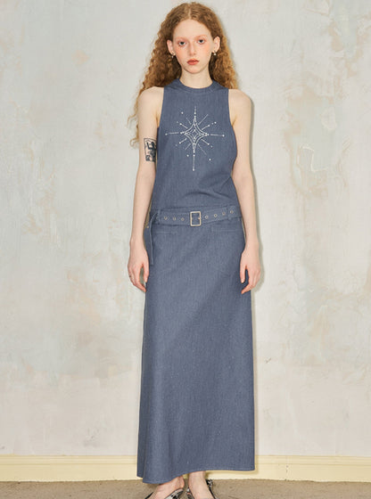 Slim Halterneck Star Dress