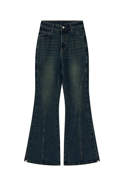 LEG ESSENCE CHEATS FLARED DENIM PANTS