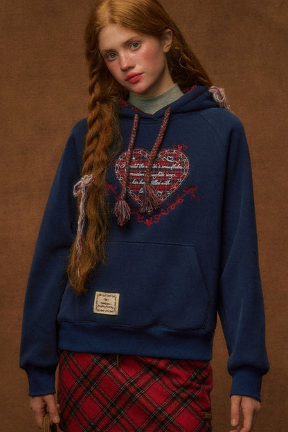 Embroidered Fleece Hooded Sweatshirt