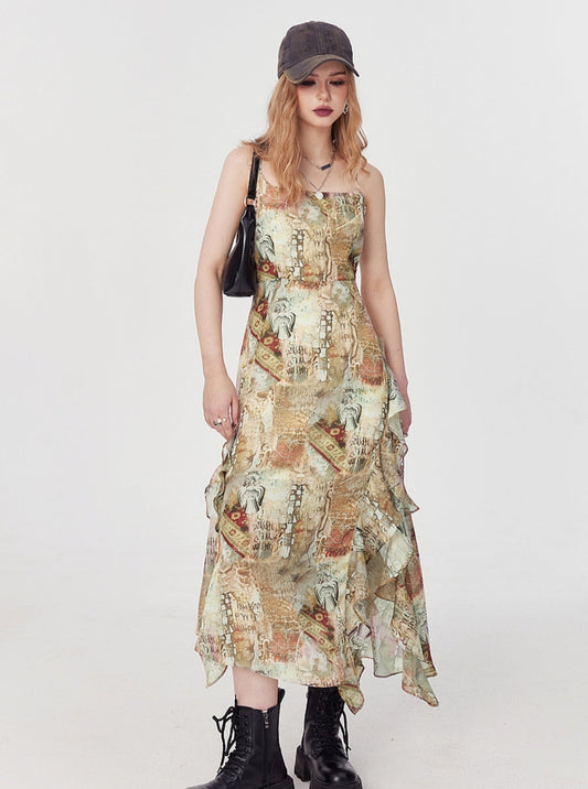 Elegant Full Print Dress