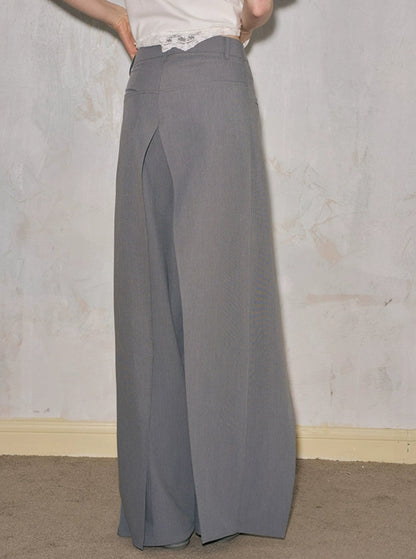 Deconstructed Wide Leg Pants