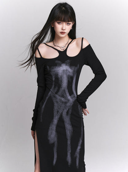 Black Artistic Spring Dress