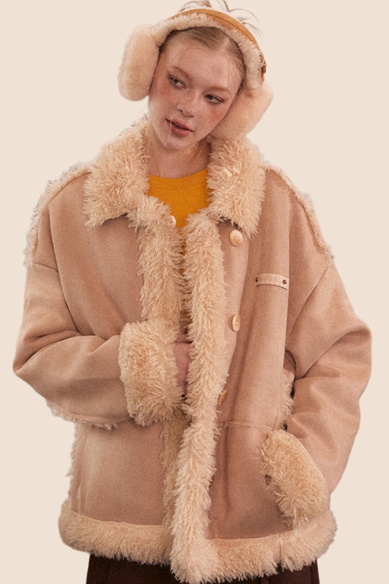 Thickened Retro Fur Collar Jacket