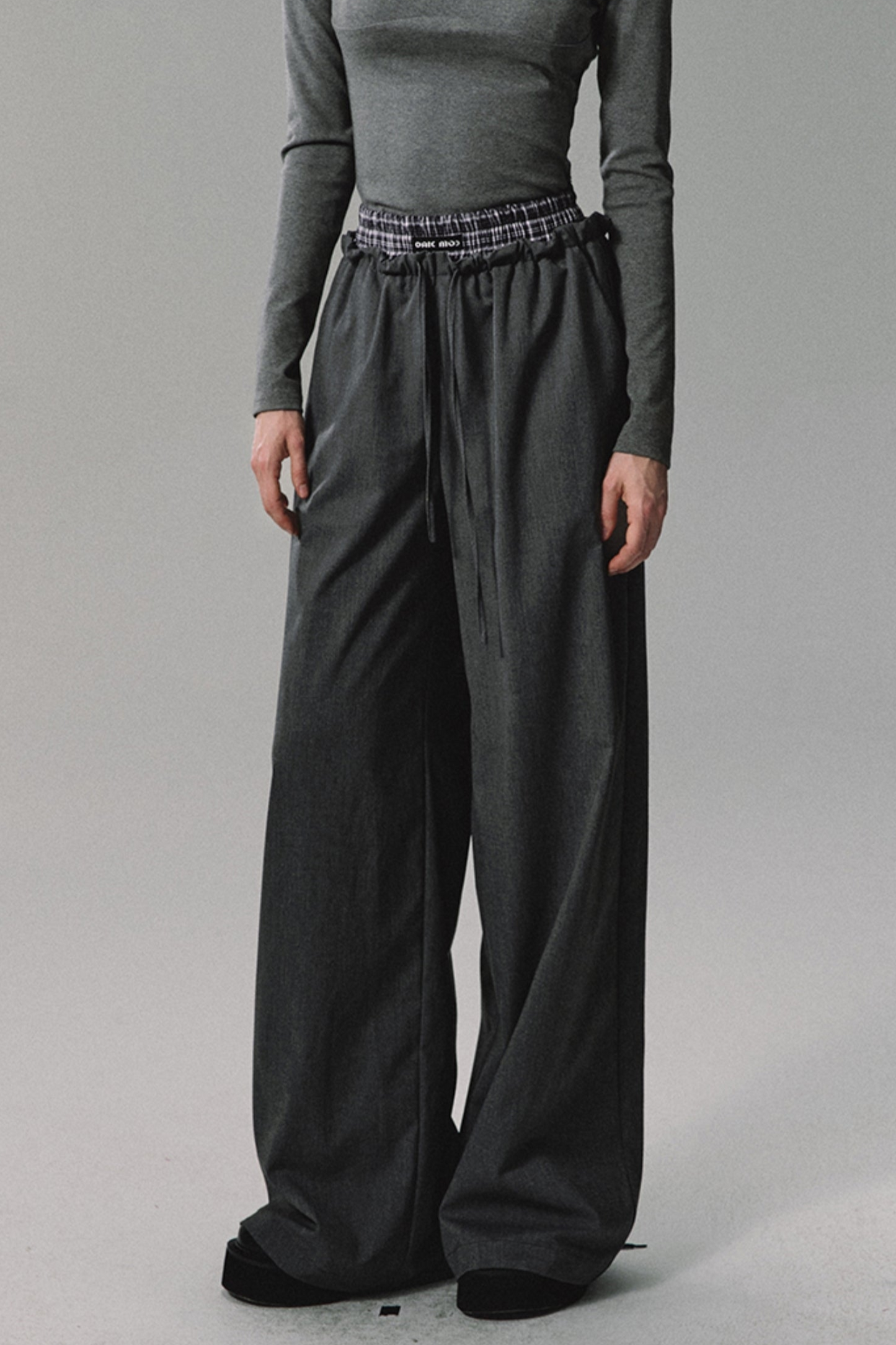 Premium Gray Wide-Leg Casual Pants