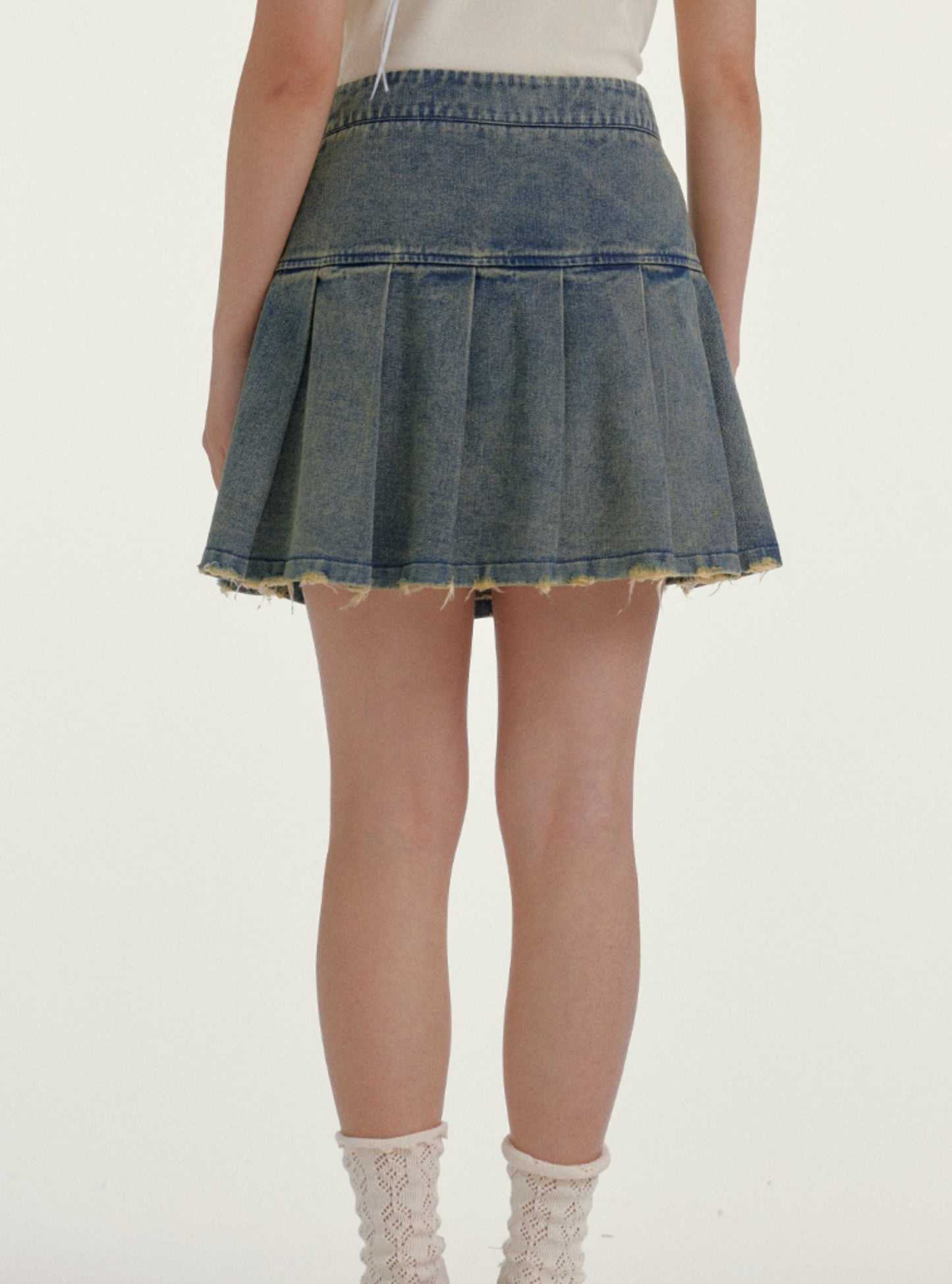 Vintage Denim A-Line Skirt With Coat Set-Up