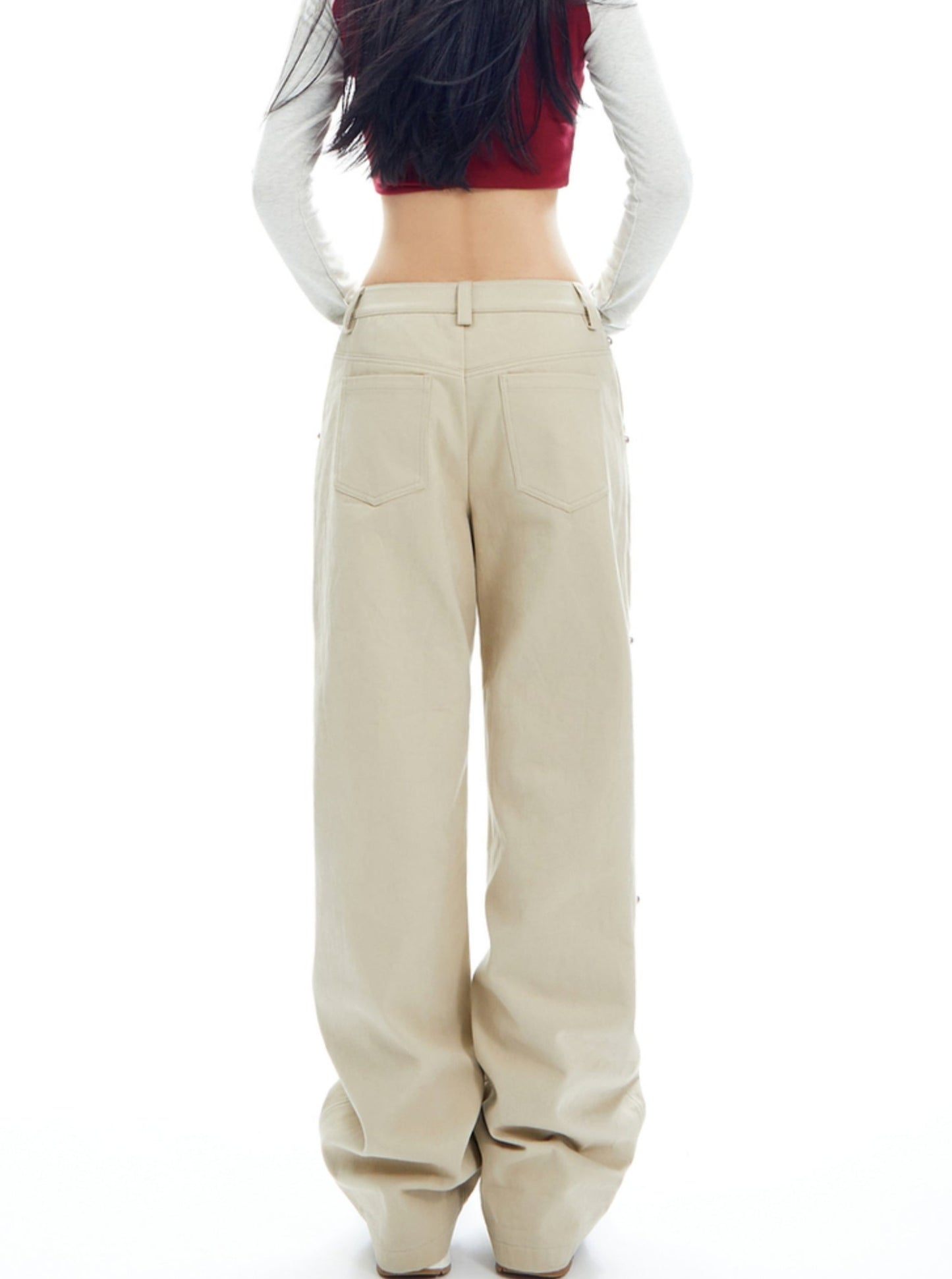 Niche Stud Straight Leg Casual Pants