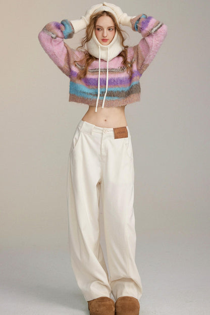 Brushed Color Bar Pullover Sweater