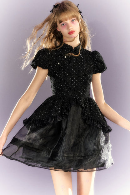 Black Glitter Scorching Night Dress