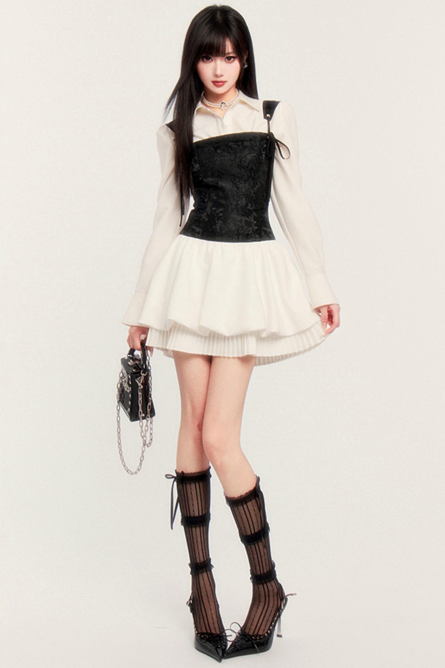 Court Style Slim Waist Puffy Dress