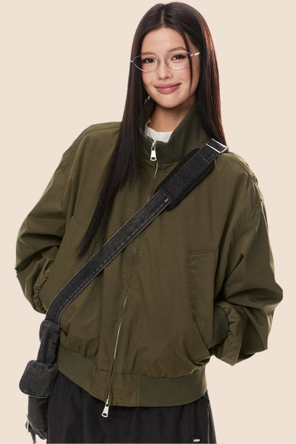 Stand Collar Aviator Jacket