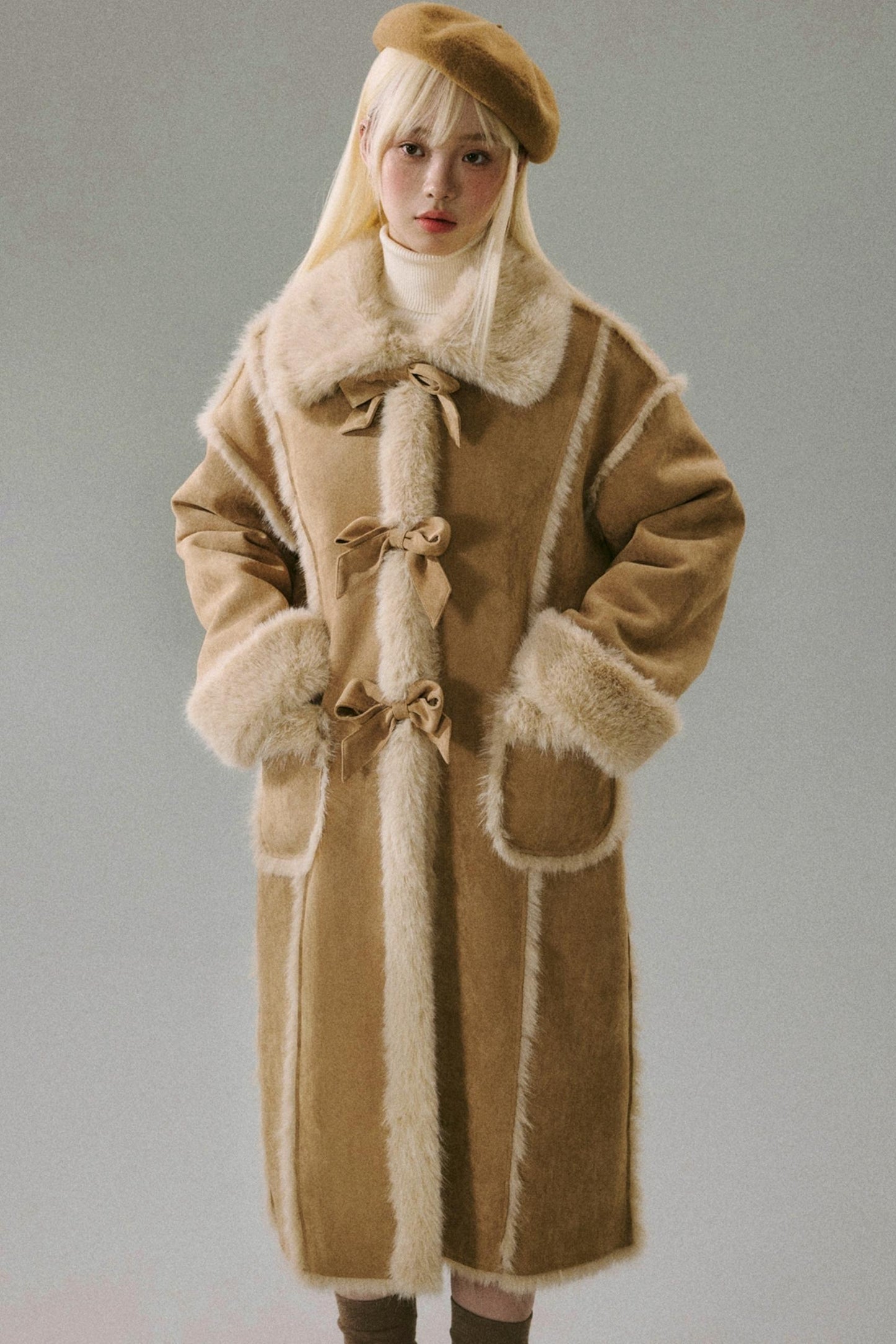 Brown Long Fur Warm Jacket