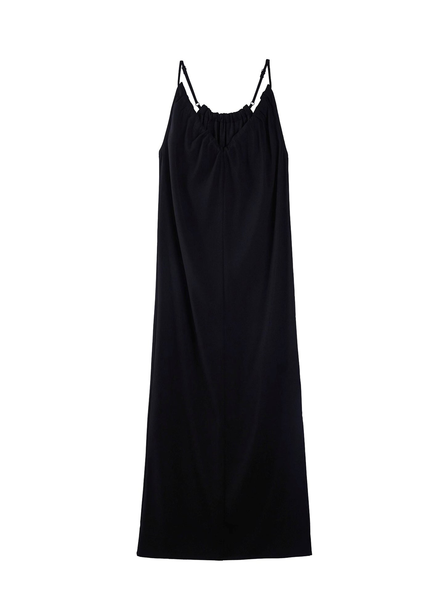 Draped Acetate Halter Maxi Dress