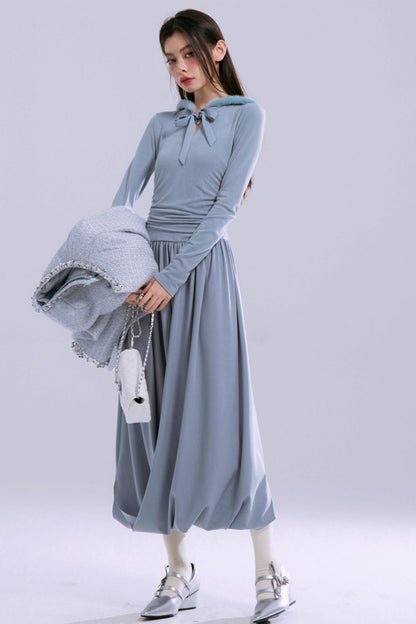 Robe à capuche bleu-gris Taylor 