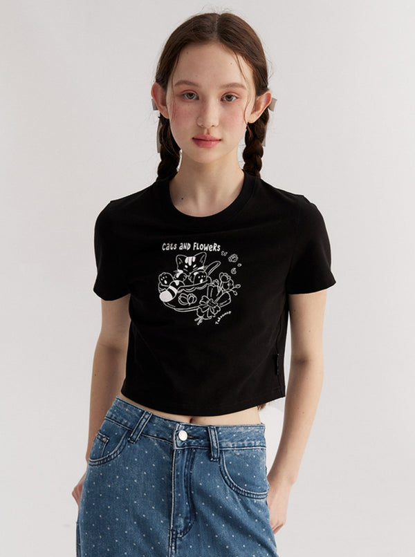 Retro BM Style Crop T-Shirt